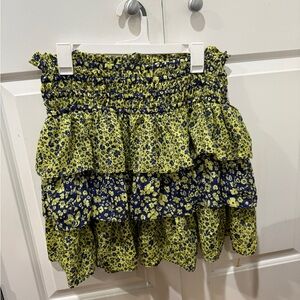 Current Air Floral Mini Skirt - Navy and Lime